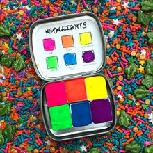 Load image into Gallery viewer, Neon Lights Handmade Watercolor Palette