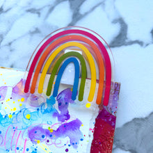 Load image into Gallery viewer, Lost Girl Watercolor Rainbow Journal Clip
