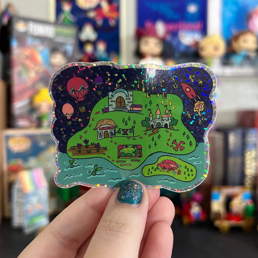 Magic Map Glitter Sticker – Lost Girl Watercolor