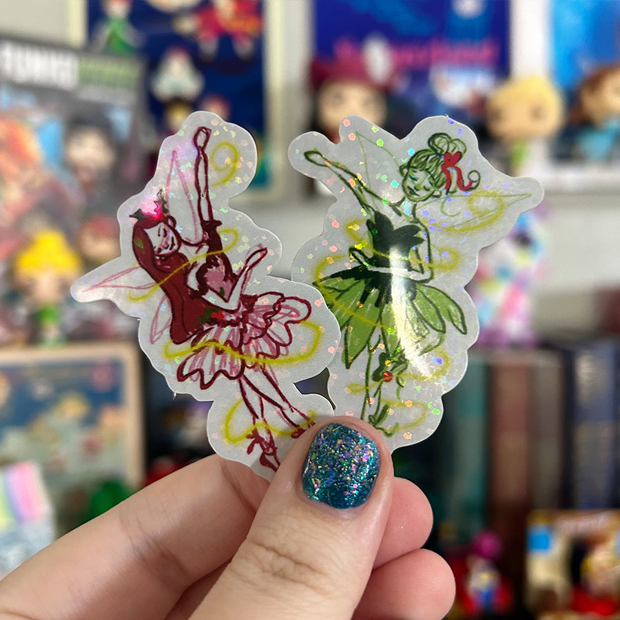 Sugar Plum Pixies Glitter Sticker Duo – Lost Girl Watercolor
