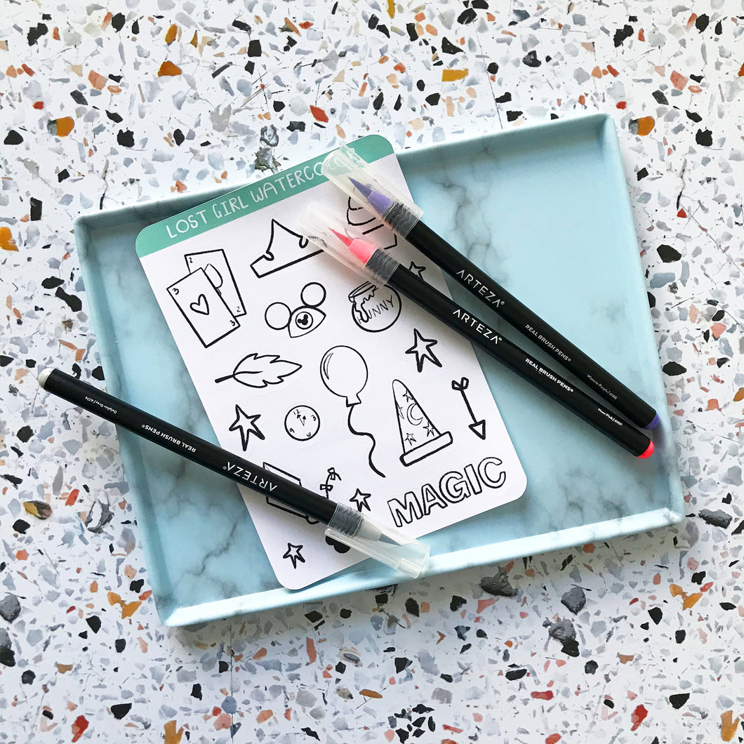 Coloring Page Stickers- Magic Set