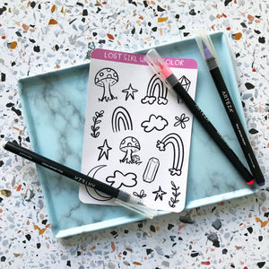 Coloring Page Stickers- Woodland Wonder Set