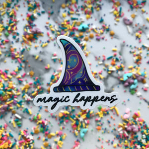Magic Happens Holographic Sticker